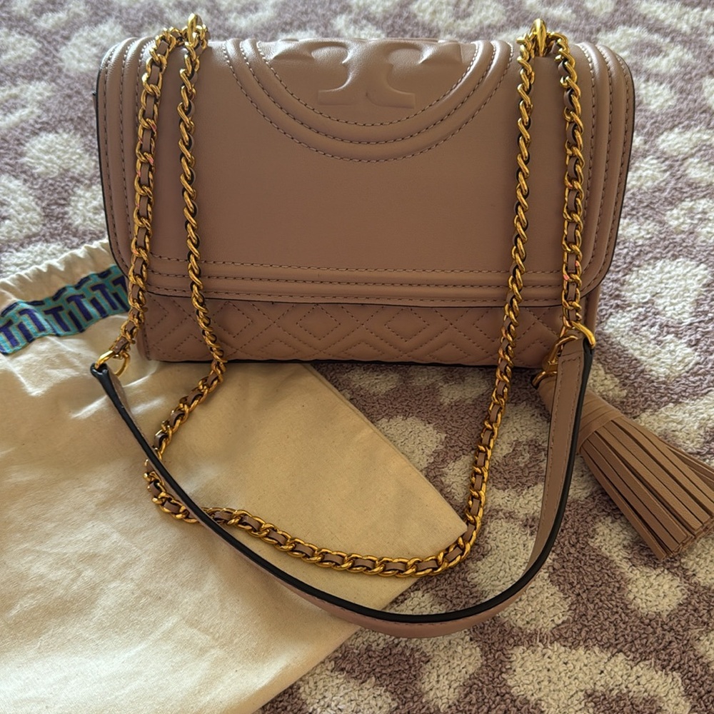 Tory Burch Small Fleming Convertible Bag – Blush Nude